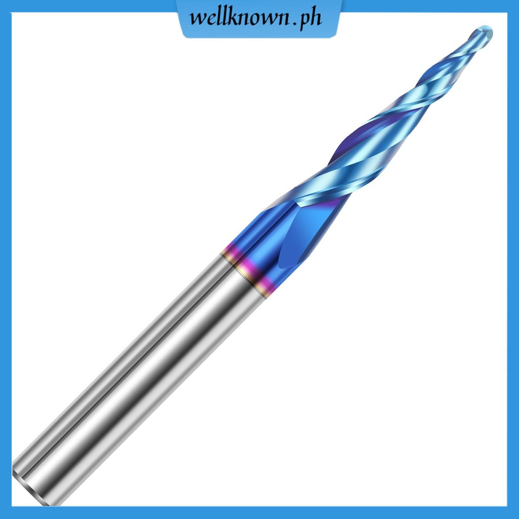 1/4 นิ้ว Shank 2 ขลุ่ย CNC Router บิต YK20 คาร์ไบด์เรียวบอลจมูก End Mills สําหรับแกะสลัก SHOPSKC5053