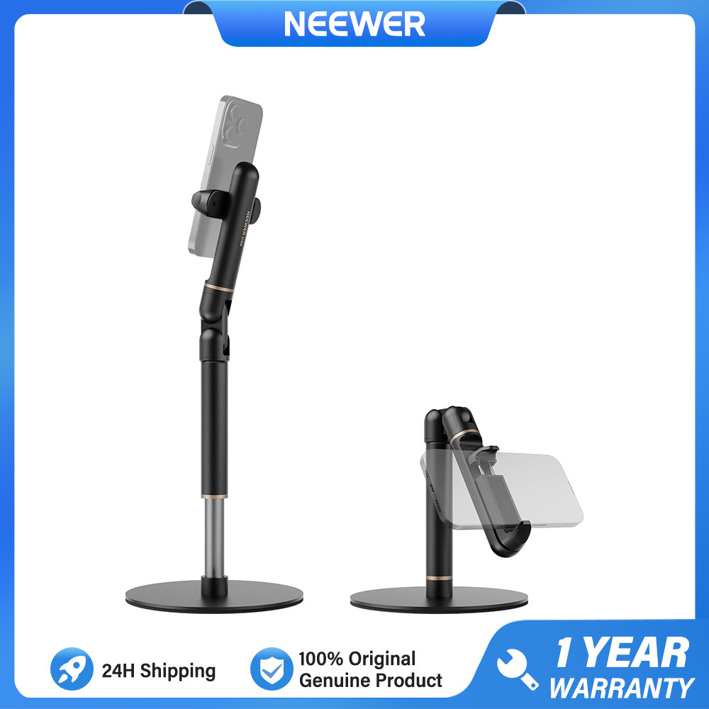 NEWEER BASICS ST006 ที่วางโทรศัพท์แบบปรับได้สําหรับโต๊ะพร้อมฐานโลหะ