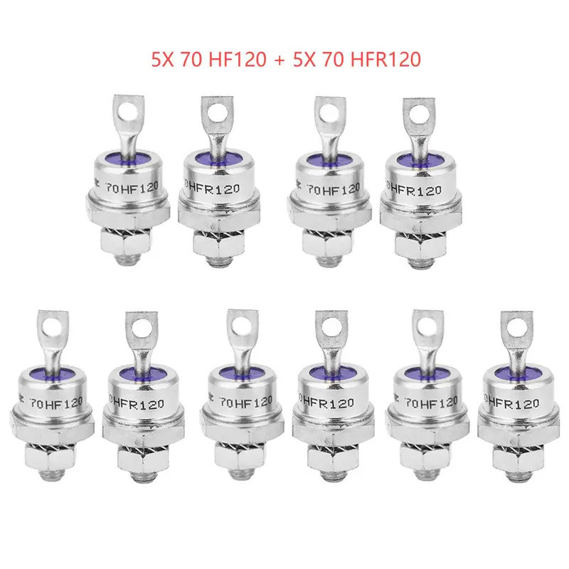 5 คู่ Rectifier Diode เกลียวสําหรับแบตเตอรี่ชาร์จ 70HFR120/70HF120 70HF120 Rectifier Diode 70HFR120 