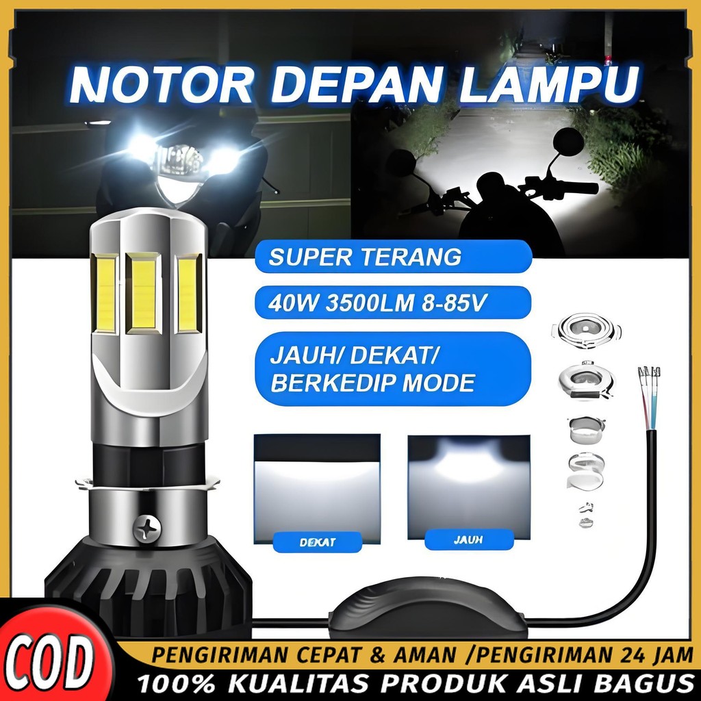 H4 H6 6 ด้าน AC/DC 35W Super Bright White กันน้ํารถยนต์รถจักรยานยนต์ LED ไฟหน้า