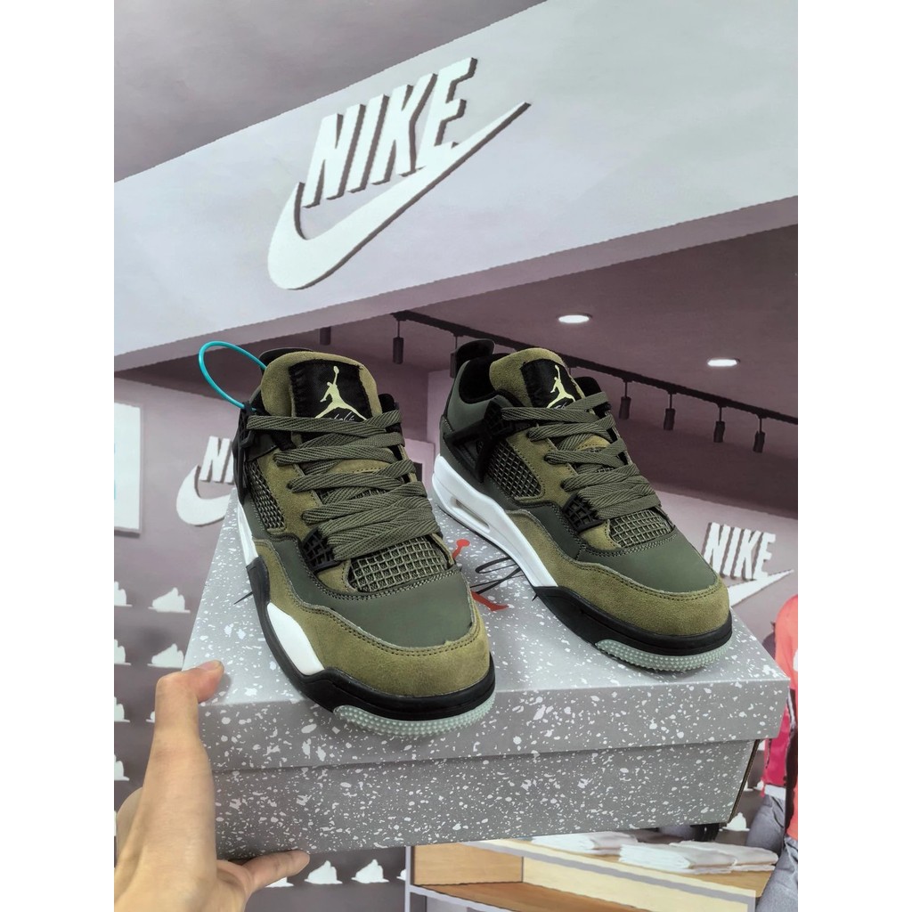 118 จัดส่งฟรี AirJordan4Retroaj4 Army Green Code Number 36-44
