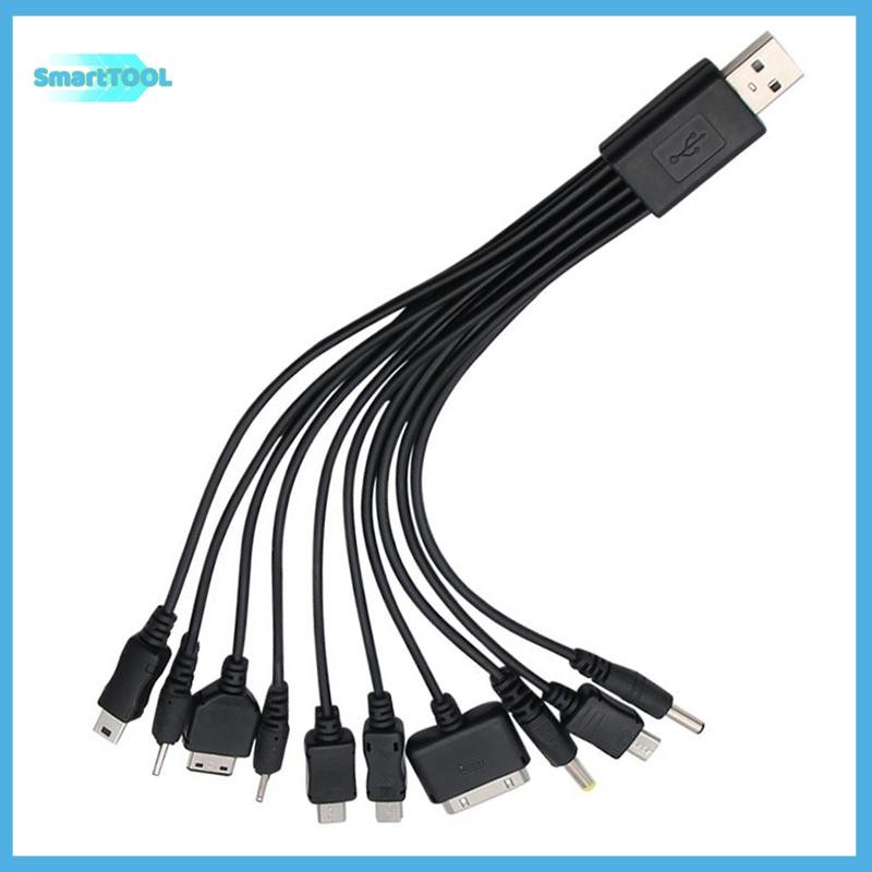 UTZN> สายชาร์จหลายพิน สายเคเบิลอะแดปเตอร์ USB สายเคเบิลข้อมูล สายไฟ 10 in 1 USB Data Transfer Cable Universal ใหม่