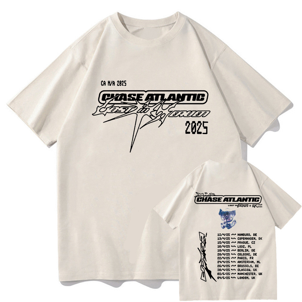 เสื้อยืดฝ้ายแขนสั้นสำหรับฤดูร้อน CHASE ATLANTIC Tour 2025