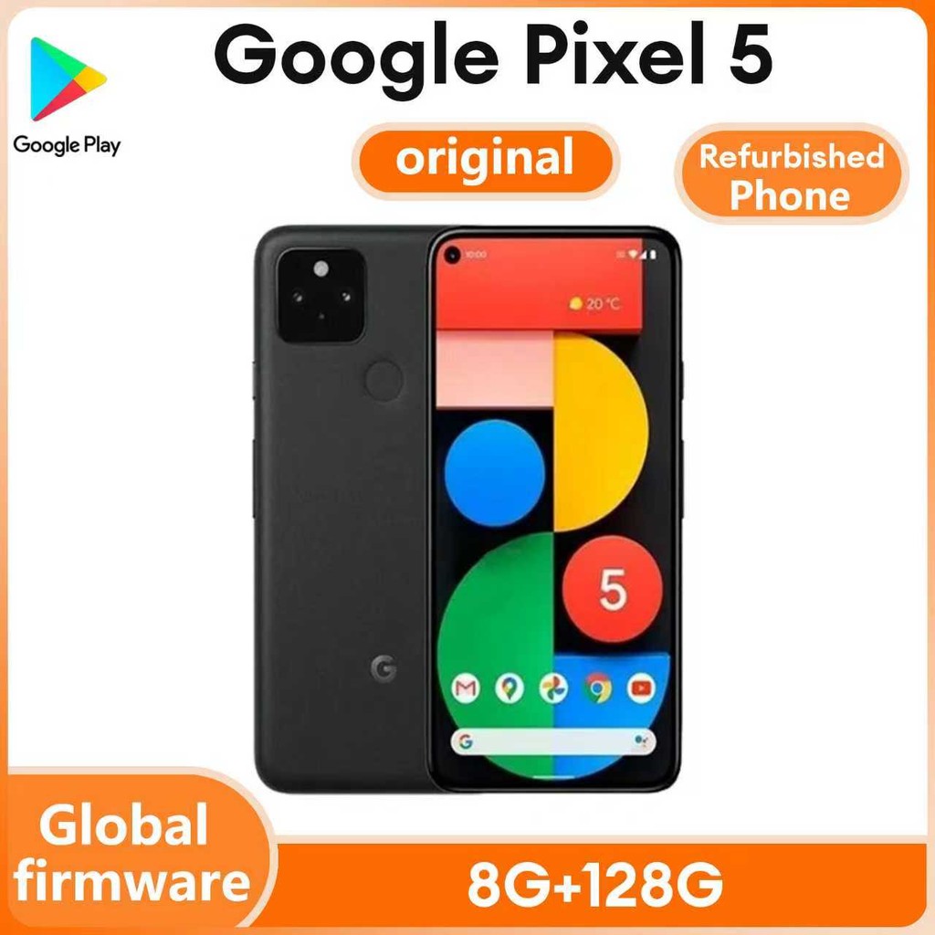 โทรศัพท์ตกแต่งใหม่ Google Pixel 5 5G SmartPhone CPU Qualcomm Snapdragon 756G โทรศัพท์มือสอง 98% แบตเ