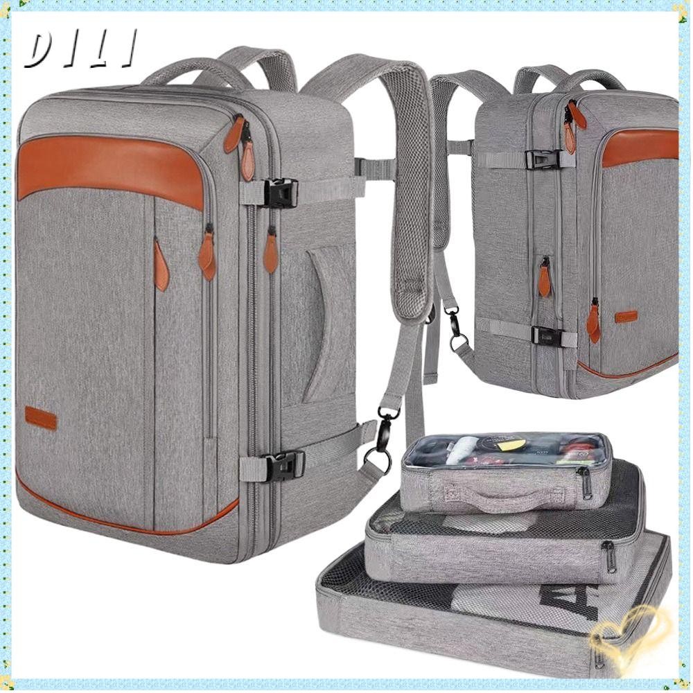 DILI กระเป๋าเป้สะพายหลังสำหรับเดินทาง ขนาดใหญ่ 50 ลิตร กันน้ำ และมีช่องเก็บรองเท้าแยกต่างหาก พร้อมช่องเฉพาะสำหรับแล็ปท็อป
