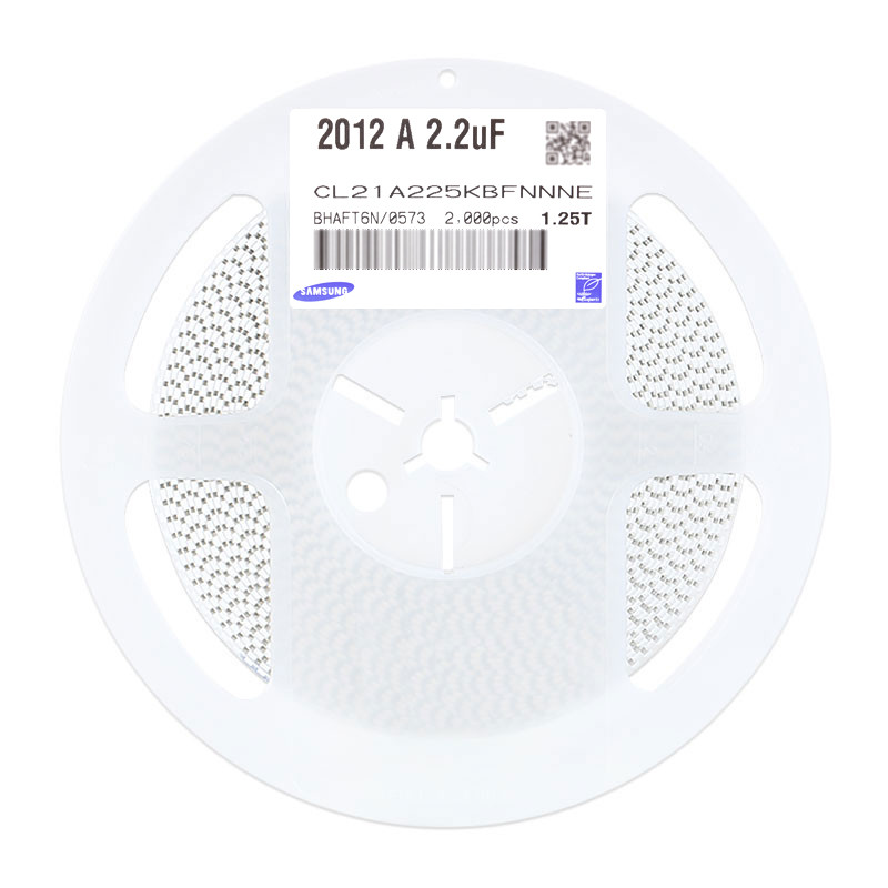 ของแท้ 0805 Chip Capacitor 2.2 uF (225) ±10% 50V X5R CL21A225KBFNNE