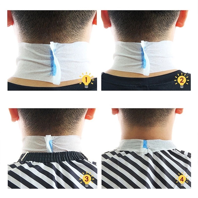 BOFEI กระดาษรองคอตัดผม กระดาษพันคอตัดผมสำหรับร้านบาร์เบอร์วินเทจ 1ม้วนมี80แผ่น สินค้าพร้อมจัดส่ง - รูปที่ 3