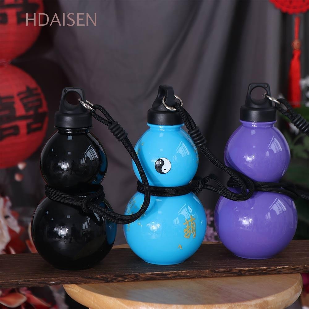 ขวดน้ําน้ําเต้า HDAISEN ถ้วยน้ํา 800ML สไตล์จีน Tai Chi สติ๊กเกอร์วินเทจความจุขนาดใหญ่ DIY กาต้มน้ํากีฬา