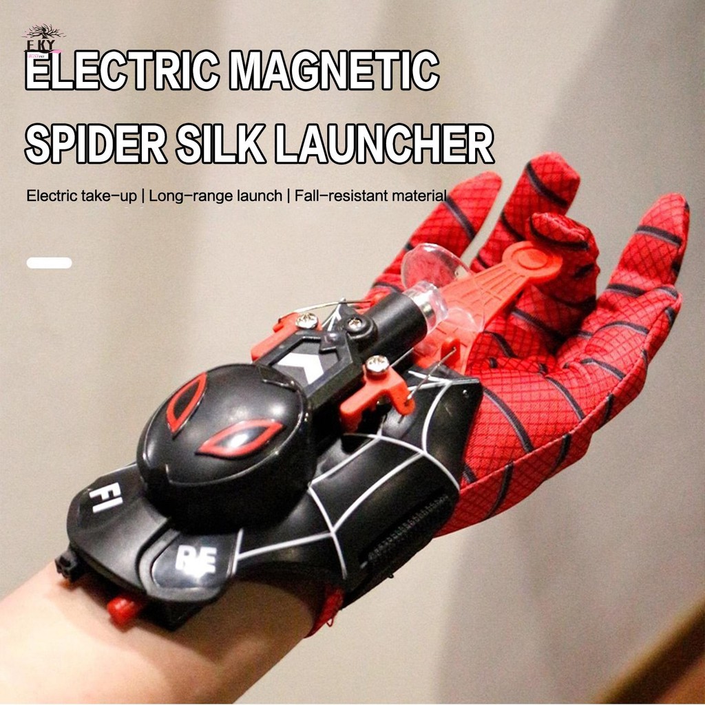 ไฟฟ้า Spider Web Shooter ของเล่น Auto Rewind Web Shooter เครื่องแต่งกายของเล่นสนุกกิจกรรมกลางแจ้งของ