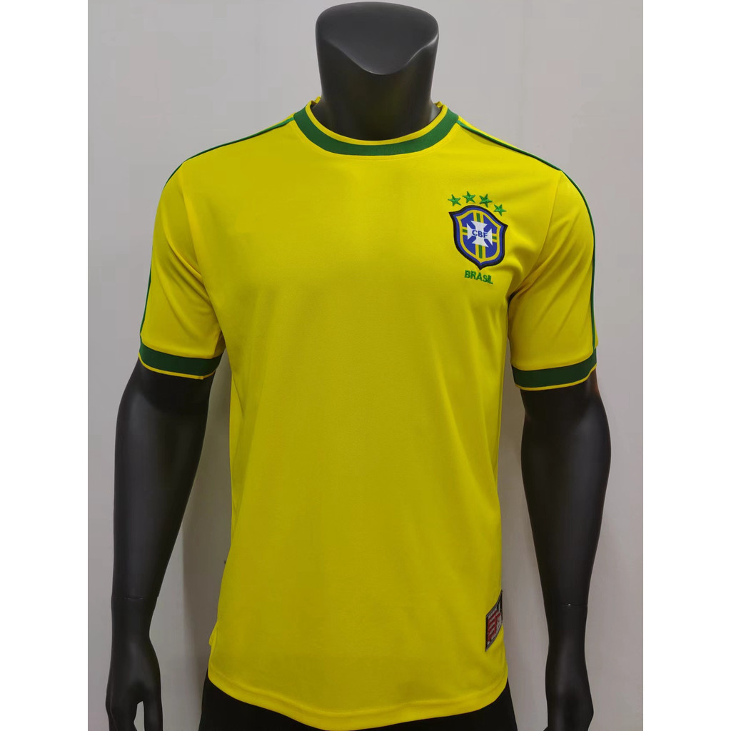 warrix official store เสื้อทีม ฤดูกาล1998บราซิลเสื้อวินเทจเสื้อฟุตบอลแขนสั้นชุดฟุตบอลไทย