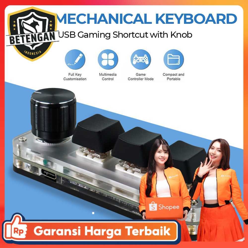 VODOOL 3 Key Mechanical Keyboard USB Gaming ทางลัดพร้อม Knob - VD3