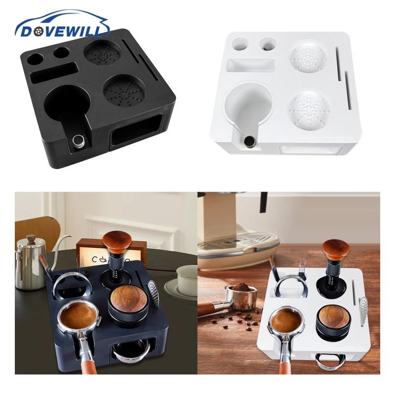 [Dovewill] Espresso Tamping Station Espresso Tamper Mat Stand Fit 51/53/54/58mm Portafilters, Tamper