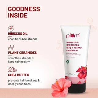 Plum All Hair Hibiscus & Ceramides Conditioner Shampoo Serum | Nourishing Formula with Shea Butter |