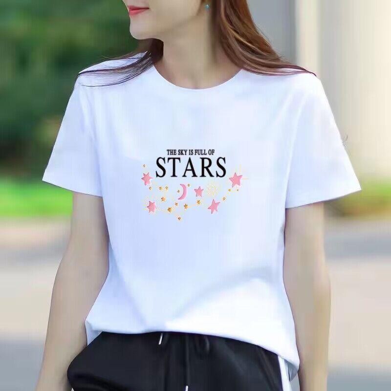 เสื้อยืด คอกลม แขนสั้น M-3XL สกรีนลาย ผ้าคอตตอนผสม เนื้อผ้านิ่ม ใส่ได้ทั้งชายและหญิง ราคาส่ง ส่งเร็ว