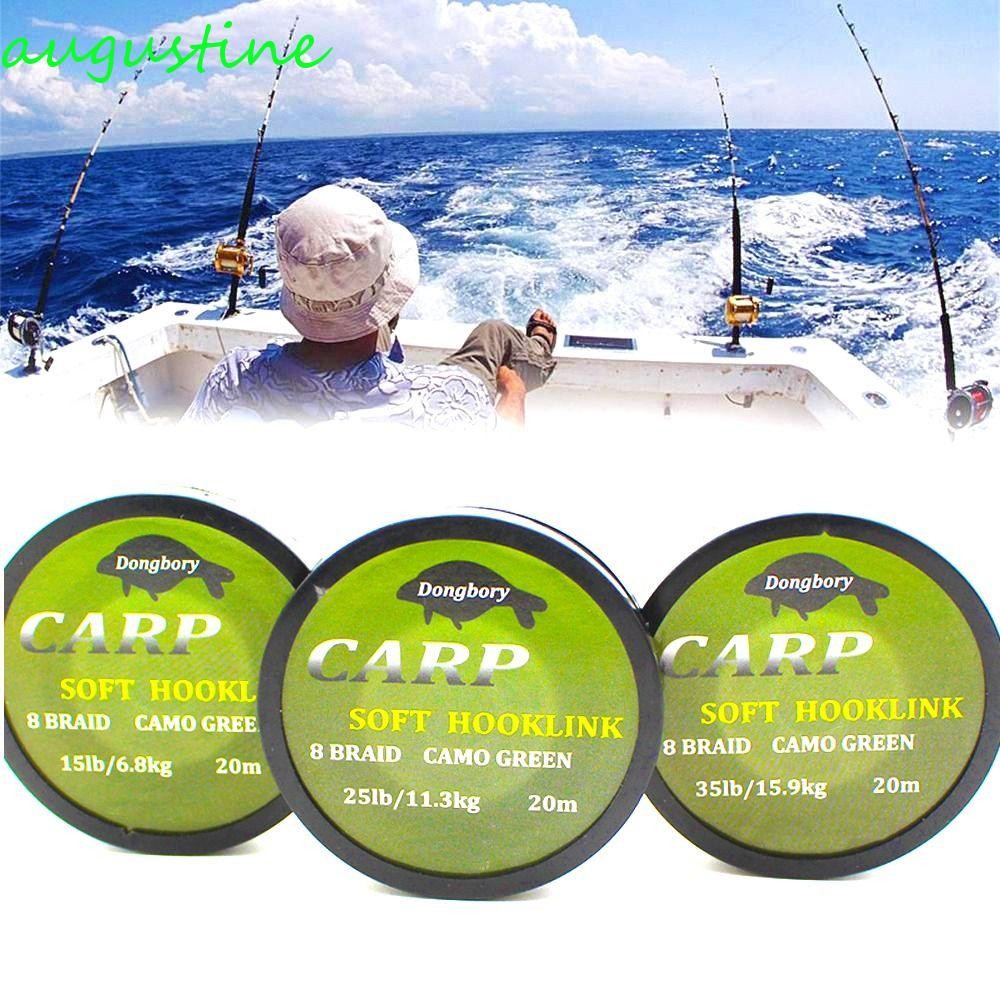สายตกปลาคาร์พ สีเขียว Augustine 8 Strand ด้ายถักไม่เคลือบผิว สำหรับลากจมน้ำ