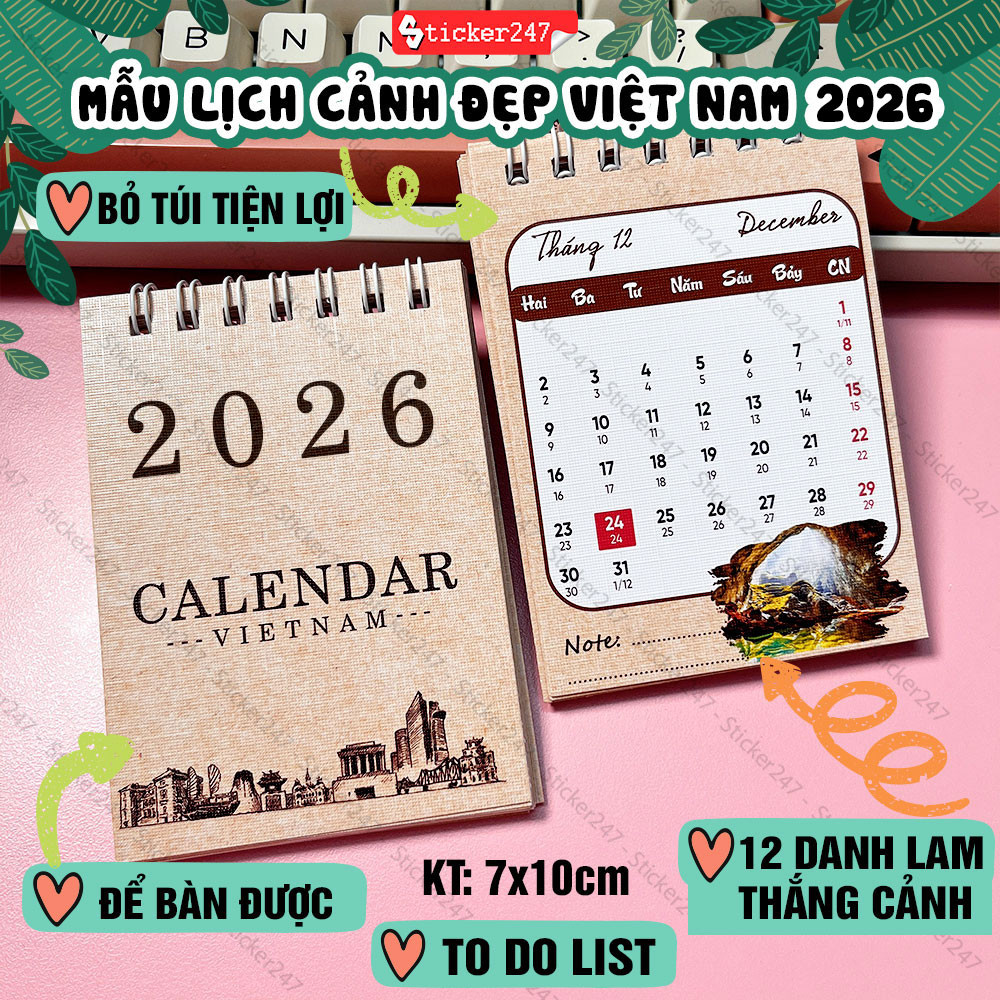 ปฏิทินตั้งโต๊ะ 2026 ปฏิทินจิ๋วเวียดนาม 2025 , 2026 ทําให้โน๊ตบุ๊คสะดวก - เวียดนาม - พร้อมปฏิทินจันทร
