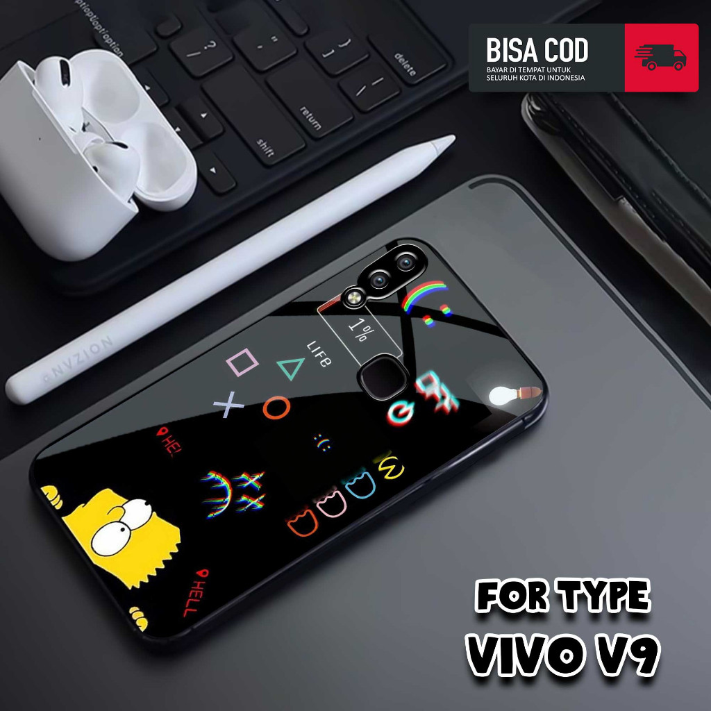 เคส HP Vivo V9 - AESTHETIC BLACK MOTIF - เคสโทรศัพท์ Vivo Vivo V9 - Premium Glossy Hardcase - Silico