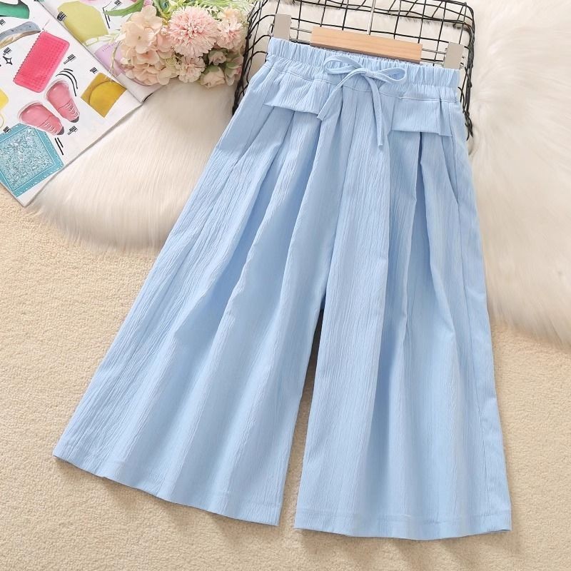 女童夏季裤子2025新款儿童时髦宽松阔腿裤女大童洋气薄款七分裙裤Girls Summer Pants When 2025 New Kidsmln665cv.th