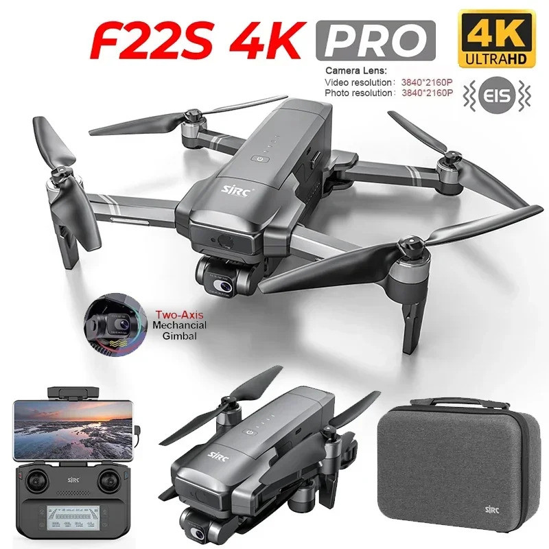 สต็อก Sjrc F22 / F22s 4k Pro Gps Drone 4k Profesional Rc Quadcopter กล้อง 2 แกน Stabilized Gimbal 5 