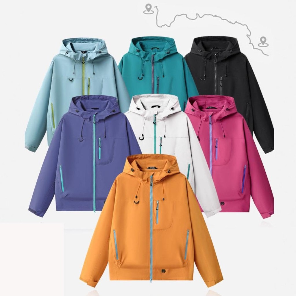MNO.9 Jacket Hooded 7870 แจ็คเก็ตผ้าร่ม มีฮู้ด เนื้อผ้า2ชั้น  กันลม กันแดด มีกระเป๋าหน้า ชายเสื้อและ