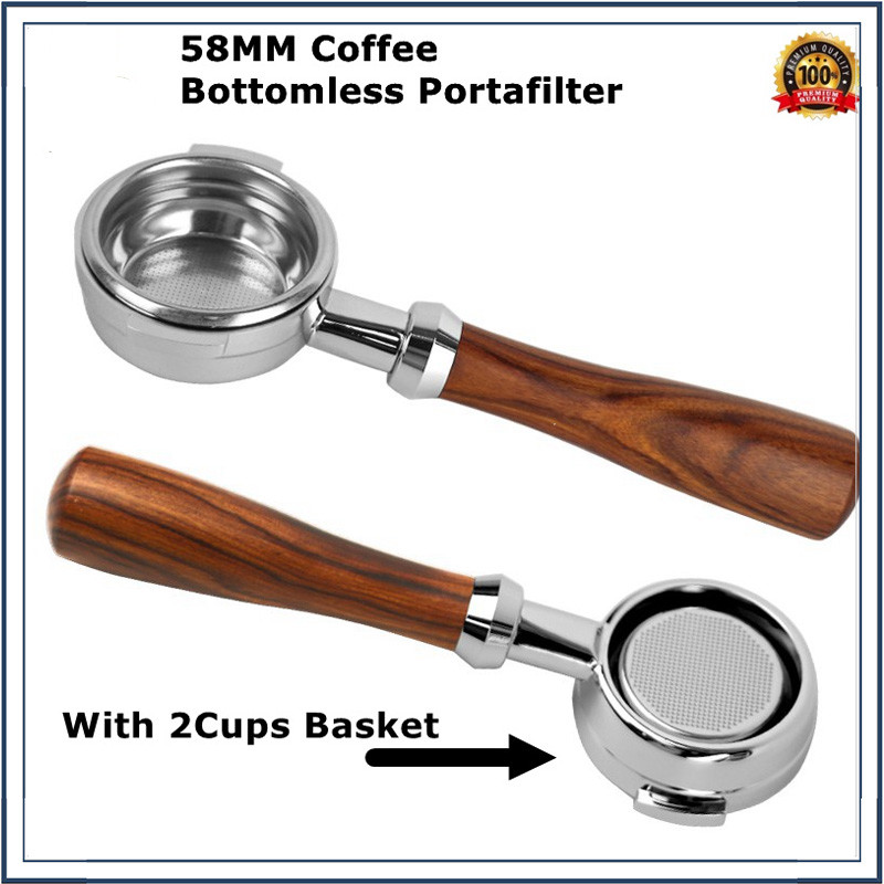☕☕☕COD ✔ 58MM Coffee Bottomless Portafilter（สองหู)ก้านชงกาแฟ ด้ามชงกาแฟ หัวชงกาแฟ