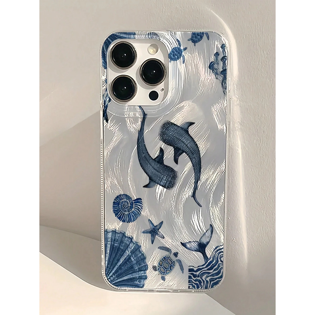 VIVO REDMI เคสโทรศัพท์พร้อม Dolphin Sea และ Shell สําหรับ VIVO Y03 Y17 Y17S Y21 2021 VIVO Y28 4G Y30