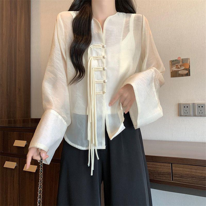 BestnifylocaFrog Temperament Women เสื้อเชิ้ตสไตล์ชีฟอง Super Fairy Chic Top