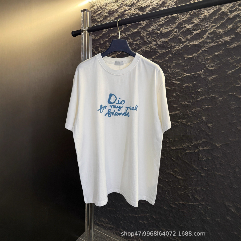 เสื้อยืดแขนสั้นผ้าฝ้ายคุณภาพสูง สไตล์เรียบง่าย