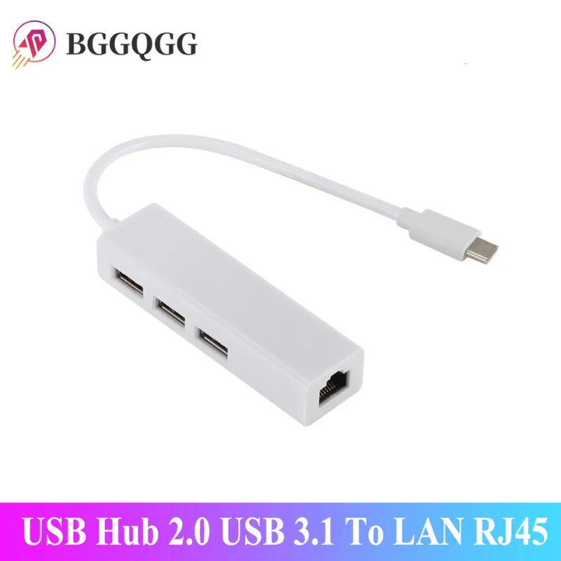 USB Ethernet 3 พอร์ต USB HUB 2.0 RJ45 การ์ดเครือข่าย Lan USB เป็นอะแดปเตอร์ Ethernet สําหรับ Mac IOS