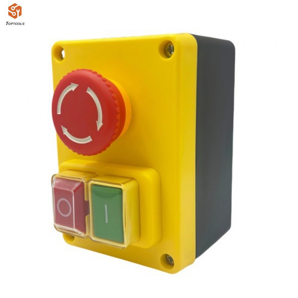 KJD17D NVR สวิตช์ปุ่มกดแม่เหล็กไฟฟ้า 250V 16A พร้อมสวิตช์หยุดเพียงพอ