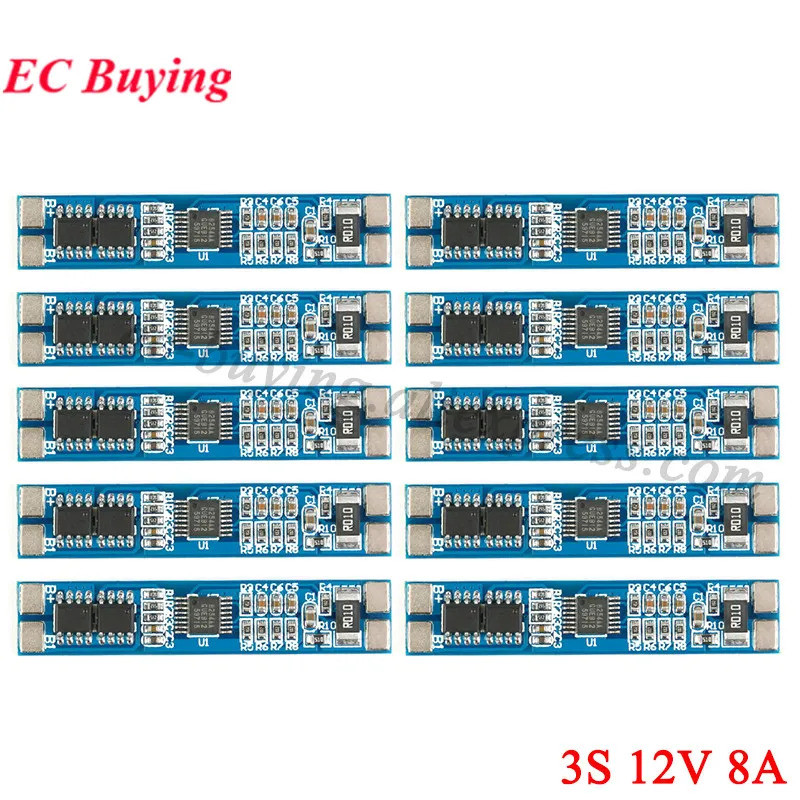 10 ชิ้น/1 PC 3S 12V 8A Li-ion 18650 แบตเตอรี่ลิเธียม Chargering ป้องกันโมดูล 11.1V 12.6V 4A 10A BMS 