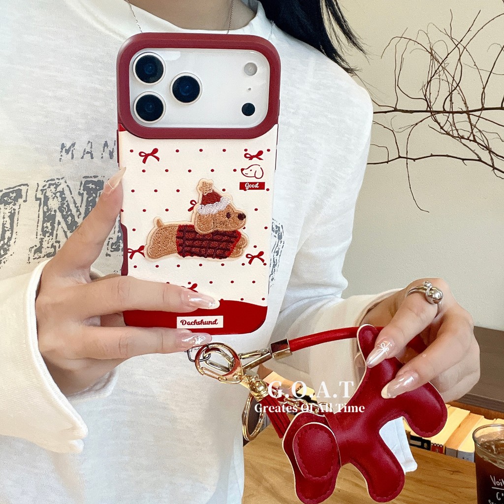 GOAT ลาย 3D ปักสุนัขปลอกสําหรับ iPhone 17 16 15 14 13 12 PRO MAX iPhone 17 PRO MAX ป้องกัน anti-drop กลับกรณี - รูปที่ 7