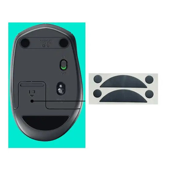 แพ็ค 2 ฟุตเมาส์สเก็ตแผ่นรองเมาส์ขาสําหรับ Logitech M337 M336 M590 M585 M750 M650 L เมาส์ไร้สาย