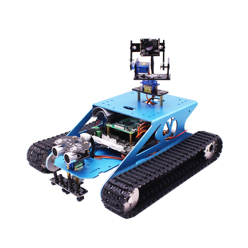 Raspberry Pie 4th Generation B Type 4B G1 Tank Track Type Smart Car AI Visual Robot Python Programmi
