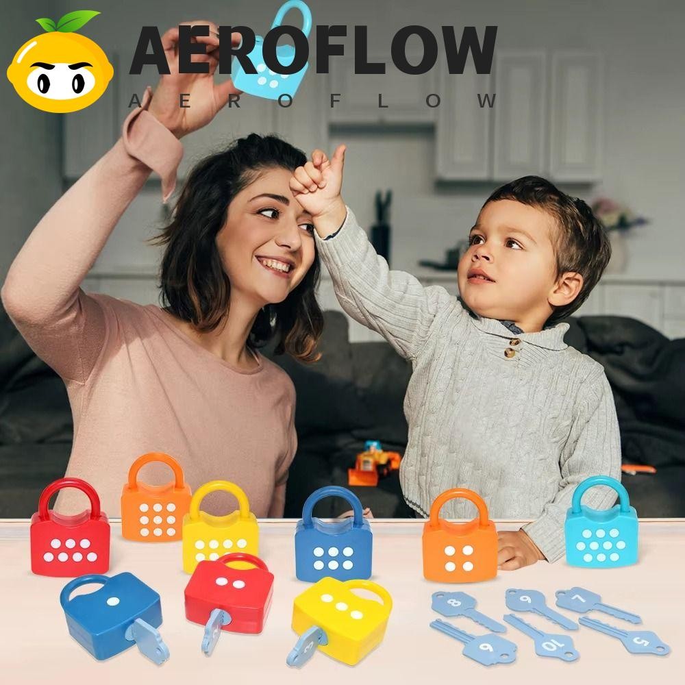 AEROFLOW Number Lock Key Toys, Math Count ปลดล็อค Key Early Educational Toys, Boys Girls Number Matc