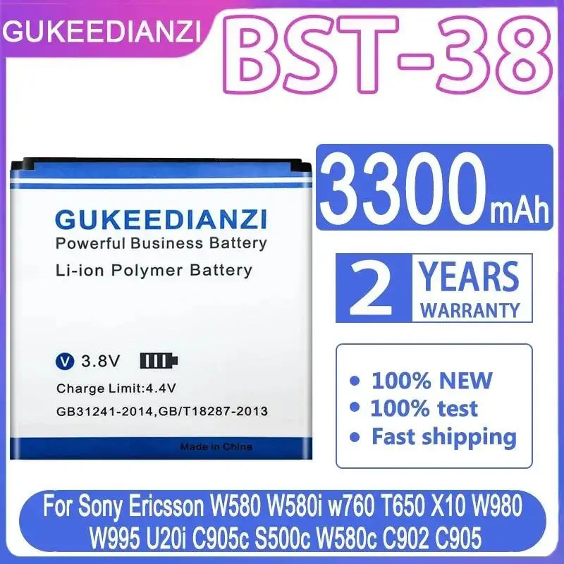 แบตเตอรี่โทรศัพท์มือถือ Bst-38 3300mAh สําหรับ Sony Ericsson W580 W580i w760 T650 X10 W980 W995 U20i