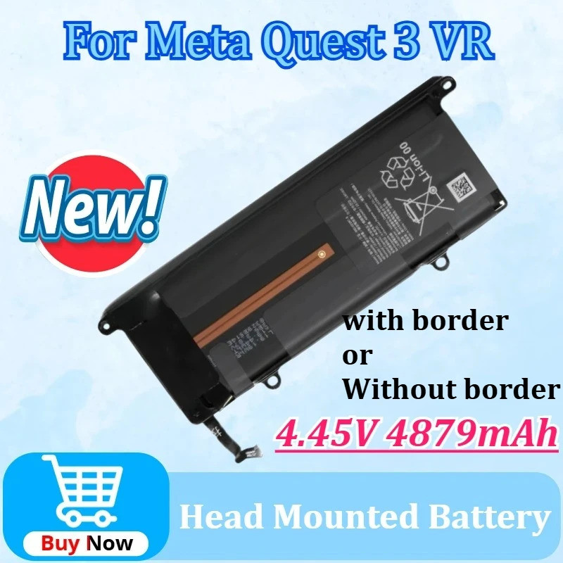 4.45V 4879mAh สําหรับ Meta Quest 3 VR ชุดหูฟัง Li-ion ไม่มีชายแดน แบตเตอรี่หัวติดตั้งเปลี่ยนแบตเตอรี