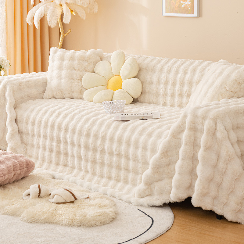 ERORO ผ้าปูโซฟาขนกระต่าย มีหลายสี ผ้านุ่ม นั่งสบาย ใช้คลุมโซฟา / เฟอร์นิเจอร์