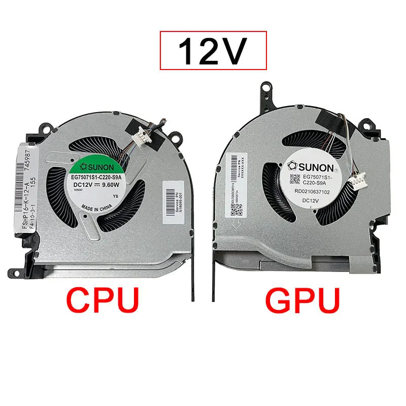 IiNew แล็ปท็อป CPU GPU พัดลมระบายความร้อนสําหรับ HP OMEN 16-K 16-N Pro TPN-Q280 Cooler N18090-001 N1