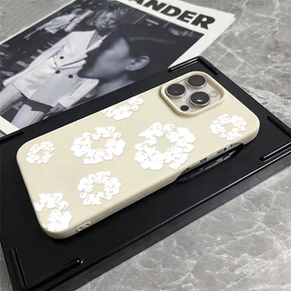 ดอกไม้พิมพ์เหมาะสําหรับ iPhone 12 ProMax เคสครึ่งฝาครอบ 16 Pro Max 14 11 Pro 15 Pro 17 13 XR 17 ProMax กันกระแทก Soft Scratch-Resistant Case