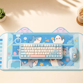 COD แผ่นรองเมาส์ใหญ่ ลายหูแมวสุดน่ารัก Desk Mat โต๊ะทำงาน ทำความสะอาดง่าย นุ่มเรียบ ใช้กับคีย์บอร์ดและเมาส์