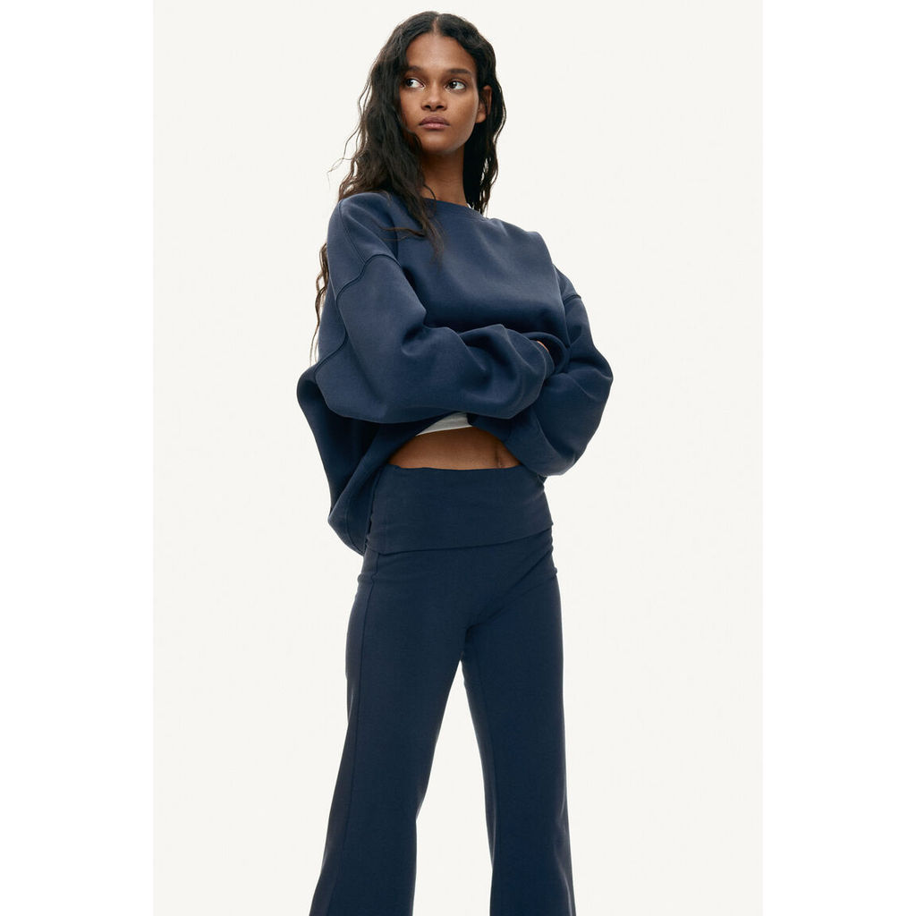 H&M بنطلون نسائي قطن بخصر قابل للطي — صورة 5