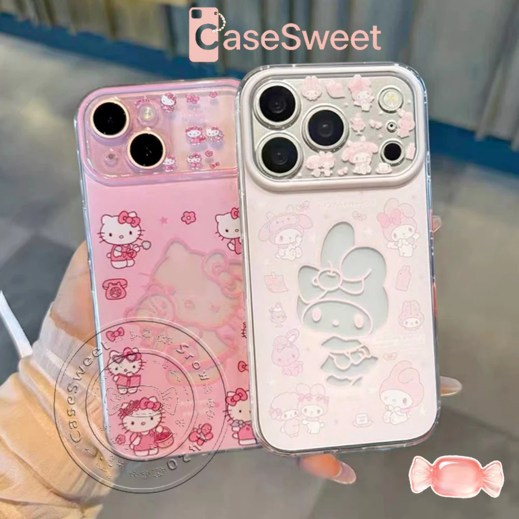 ตุ๊กตาแมว KT น่ารักและเคสมือถือ My Melody เหมาะสำหรับ OPPO Reno 11F 12F 14F 15F 12 15 13 8T 6 5F 14 10 11 12 13 15 Pro
