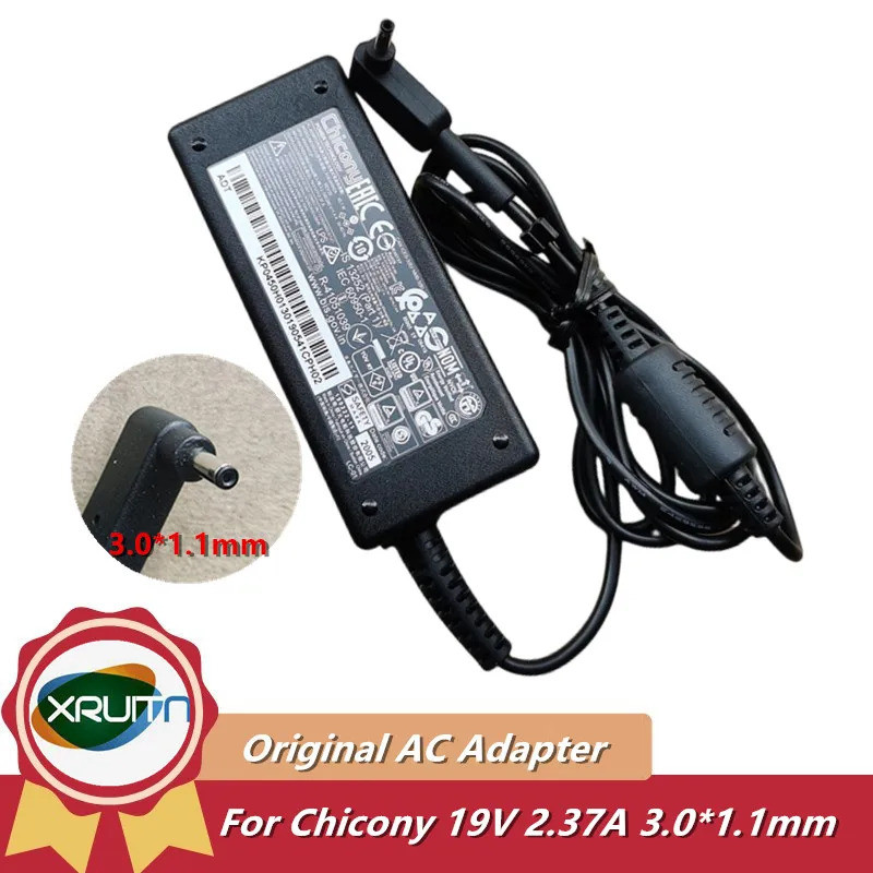 ของแท้ Chicony A18-045N2A A045R072P 19V 2.37A 45W 3.0x1.0 มม.แล็ปท็อปอะแดปเตอร์ AC สําหรับ Acer Powe