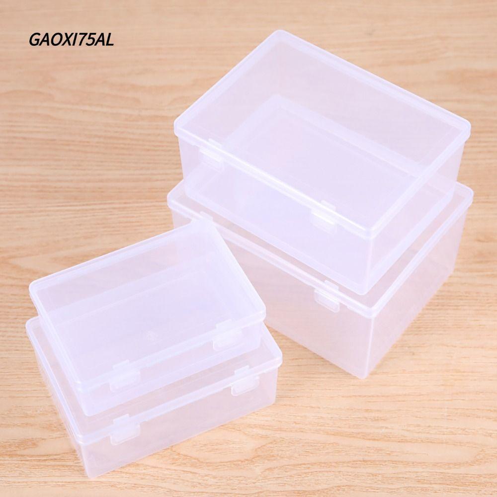 GAOXI75AL 1 ชิ้นพลิกกล่อง,สี่เหลี่ยมผืนผ้าโปร่งใสกล่องเก็บ,ขนาดเล็กขนาดกลางขนาดใหญ่แบบพกพาพลาสติกหนาสําหรับ Pill เครื่องประดับต่างหูเครื่องสําอาง