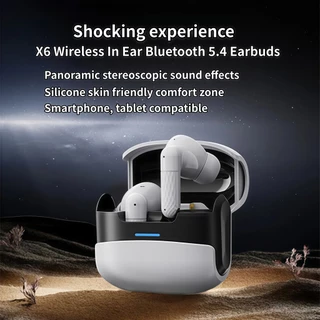 Wireless X6 Bluetooth In Earpods, ที่ครอบหูซิลิโคน, สวมใส่สบาย, รองรับการโทรและสัมผัส, เข้ากันได้กับระบบโทรศัพท์มือถือหลายตัว