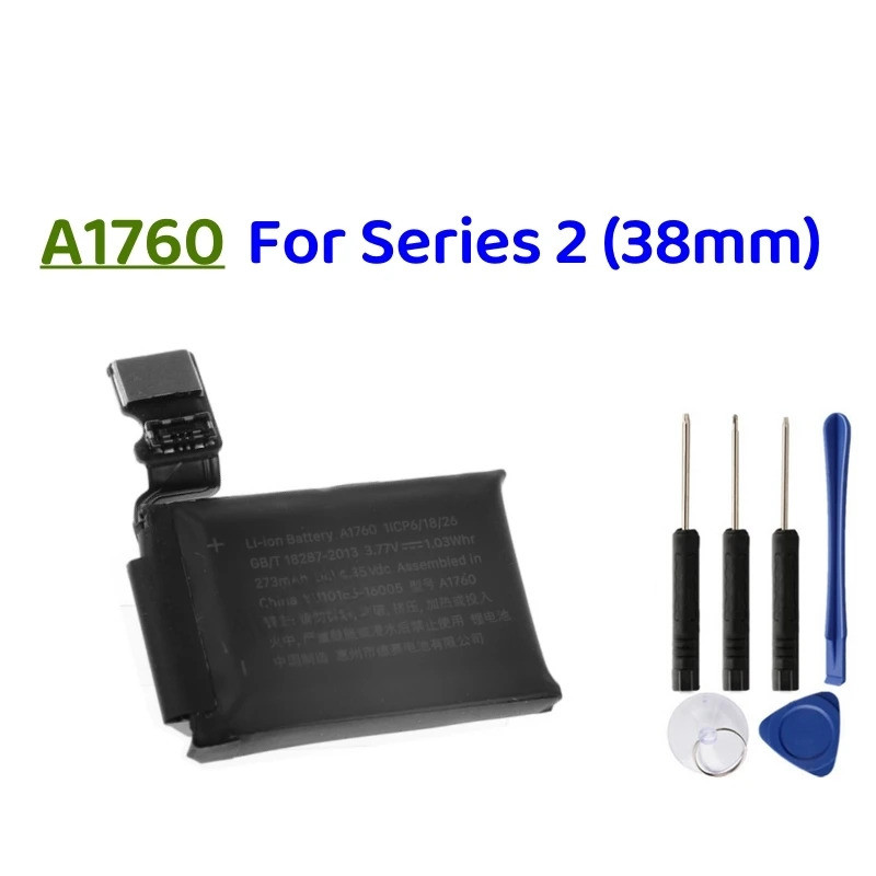 แบตเตอรี่ A1760 สําหรับ Apple Watch Series 2 38 มม.A1760 A1757 273mAh Series2 38 มม. + เครื่องมือฟรี