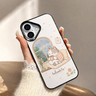 เคสไอโฟน เคส iphone ✨ สีเงินประกาย ผิวด้าน ลายน่ารัก กันกระแทก โปร่งแสง สำหรับ iPhone 11 12 13 14 15 16 17 HHMSCY16