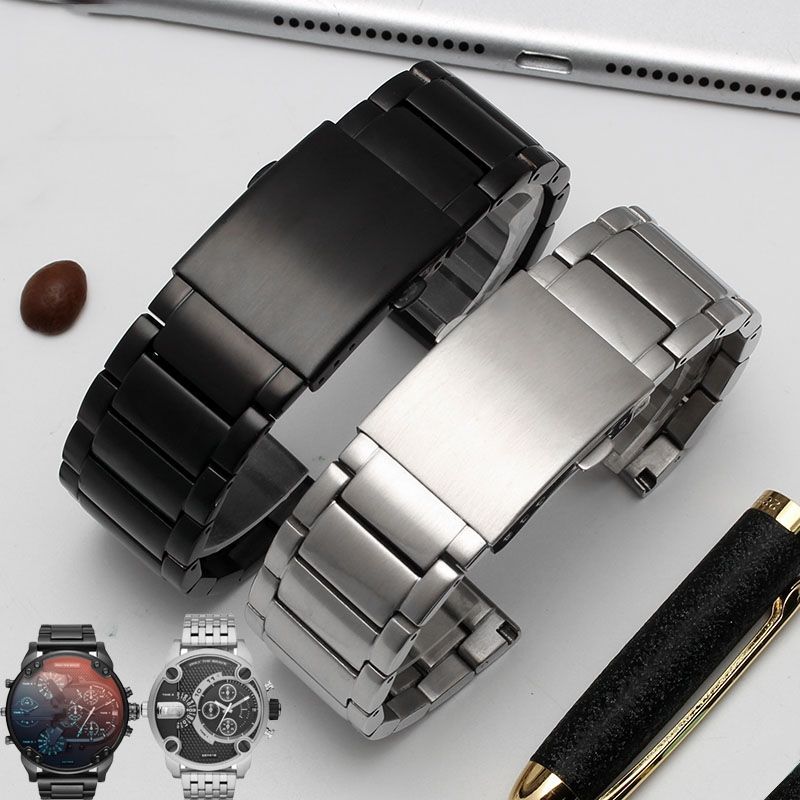 สายนาฬิกา เหมาะสําหรับ Dissay Strap Stainless Steel Men Watch Strap DZ7395 DZ7313 DIESEL Large Dial 