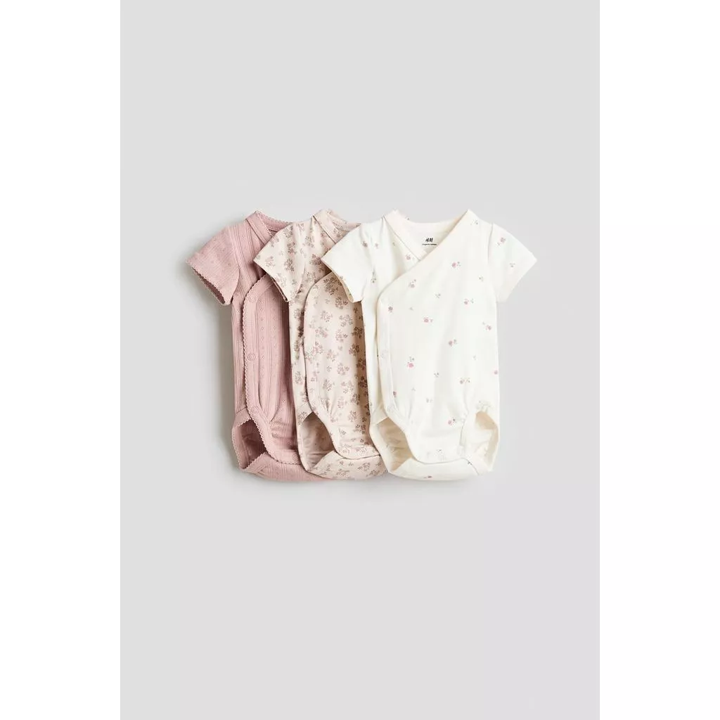 H&M(เอชแอนด์เอ็ม) ชุดบอดี้สูทแบบห่อ 3 ชิ้น เด็กทารก 0701784_17